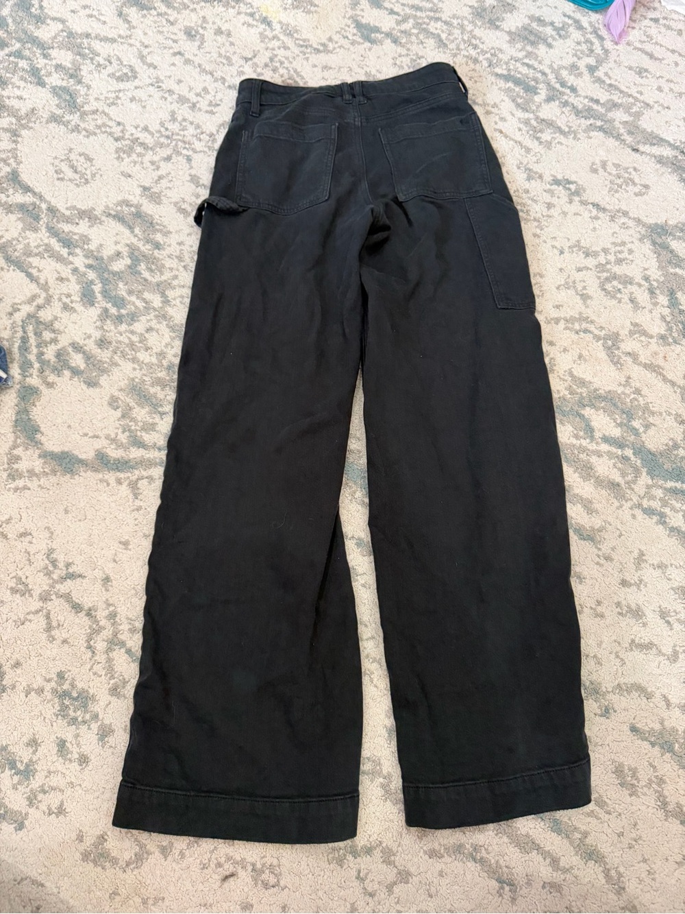 American Eagle Super High-Rise Baggy Wide Leg Jeans Black Size 4 - Picture 3 of 6
